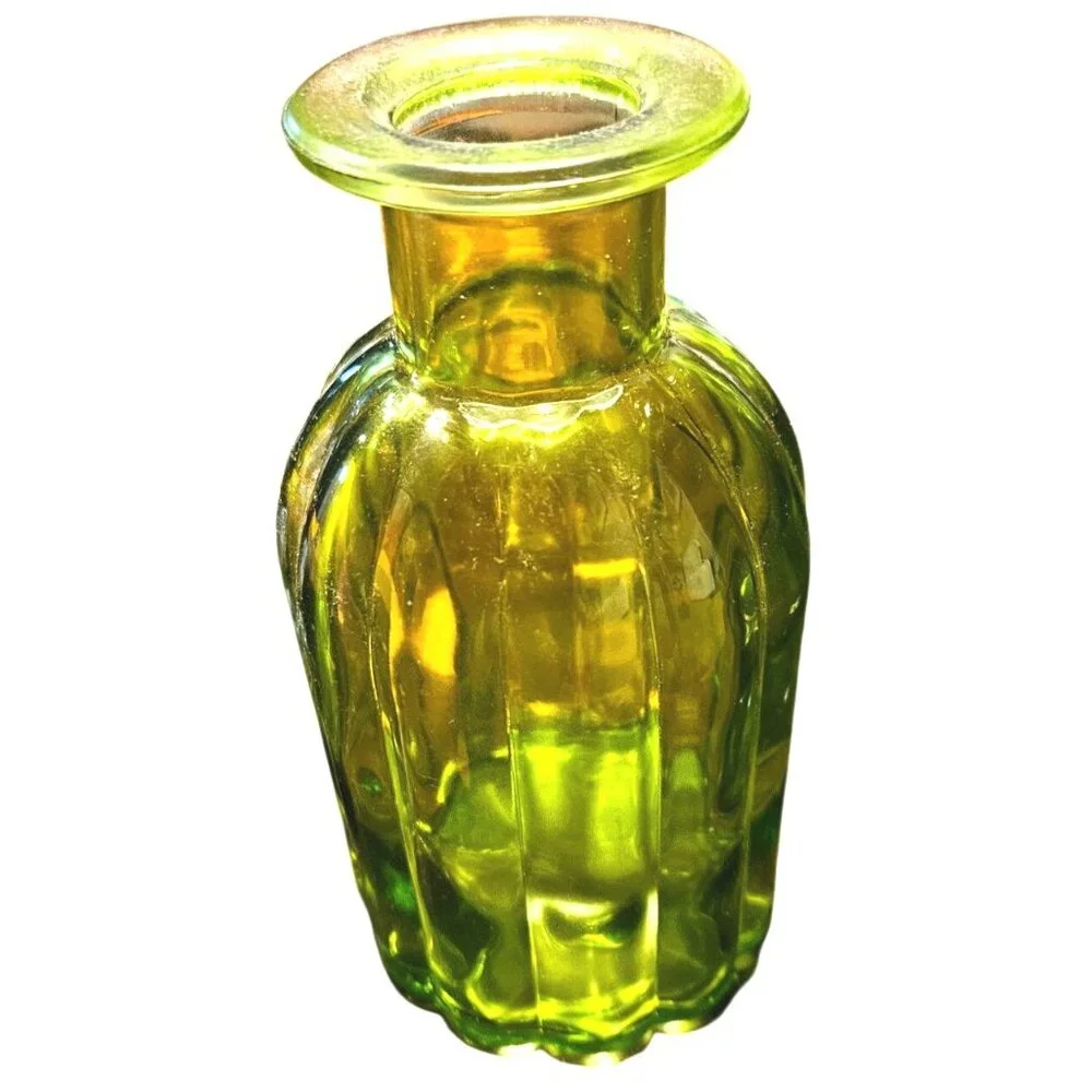 3 Green Decore Brass Gosling Figurine Pier 1 Glass‎ Bottle Asian Ceramic Vase